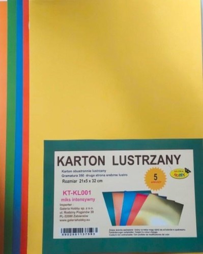 Karton obustronnie lustrzany 350g 21,5x32cm