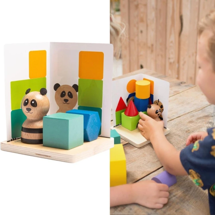 Łamigłówka edukacyjna 3D Panda drewniana, BS Toys