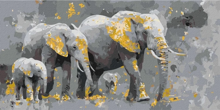 Malowanie po numerach - Mądrość sawanny 40x80cm