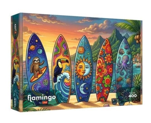 Puzzle 400 Flamingo -Letnia przygoda na fali TREFL