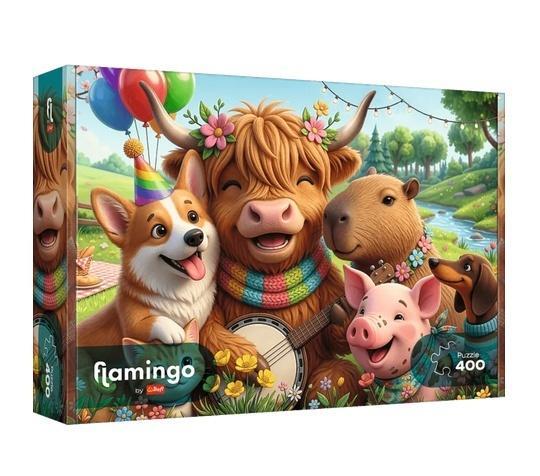 Puzzle 400 Flamingo - Urodzinowa ekipa TREFL