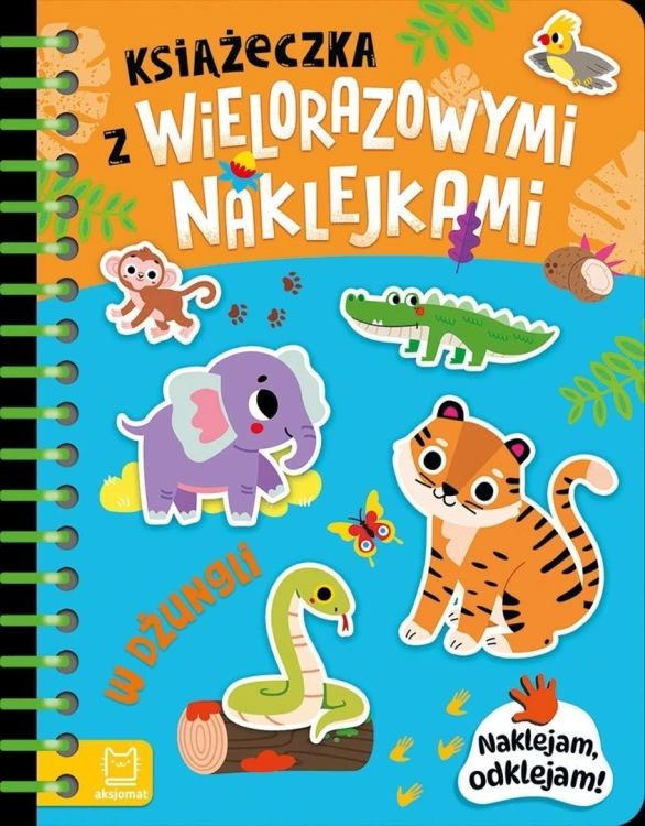 Książeczka z wielorazowymi naklejkami. W dżungli