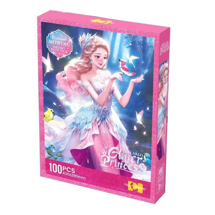 Puzzle 100 elementów z brokatem księżniczka