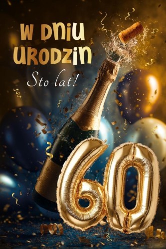 Karnet Urodziny grający 60