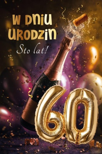 Karnet Urodziny grający 60