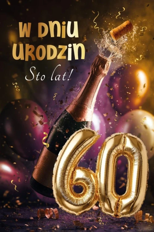 Karnet Urodziny grający 60