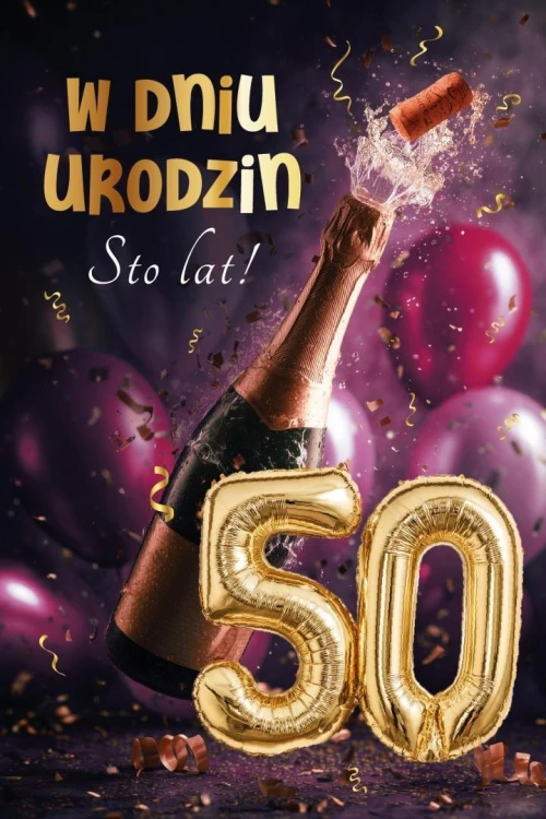 Karnet Urodziny grający 50