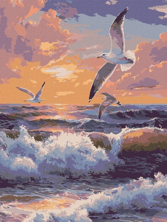 Malowanie po numerach - Lot nad falami 30x40cm