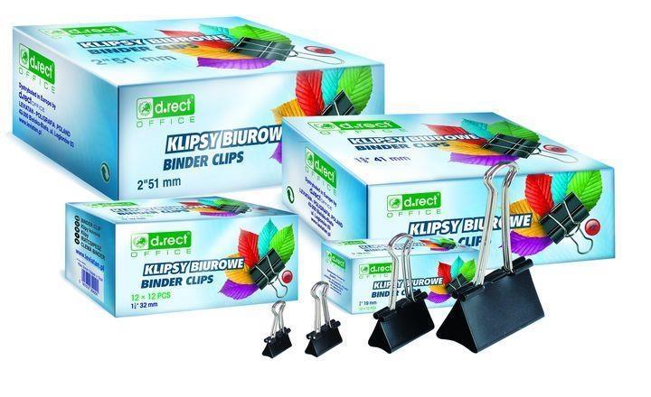 Klipsy biurowe 51mm 12szt D.RECT, D.RECT