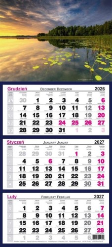Kalendarz 2027 trójdzielny Mazury