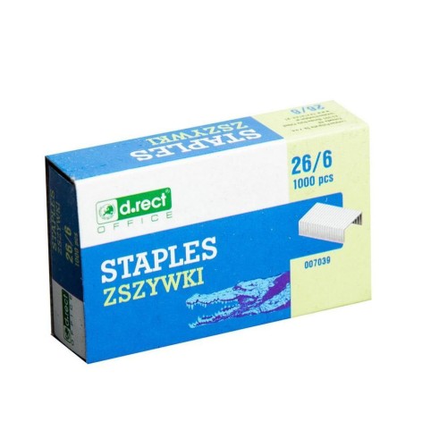 Zszywki 26/6 1000 sztuk D.RECT, D.RECT
