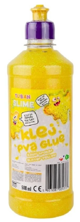 Klej brokatowy żółty PVA 500ml TUBAN, Tuban