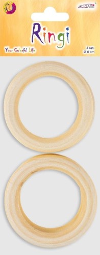 Ringi drewniane 6cm 4szt, Aliga