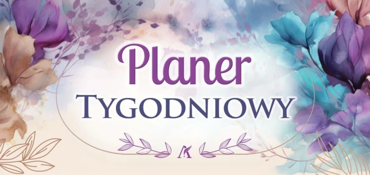 Planer 2027 biurkowy poziomy leżący kwiaty