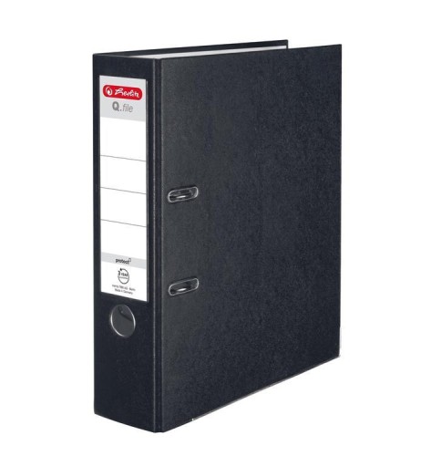 Segregator A4 8cm PP czarny Q file, HERLITZ