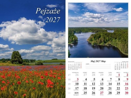Kalendarz 2027 ścienny Pejzaże