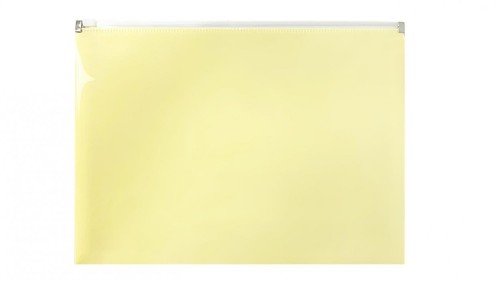 Teczka na suwak A4 PP pastel żółty, Biurfol