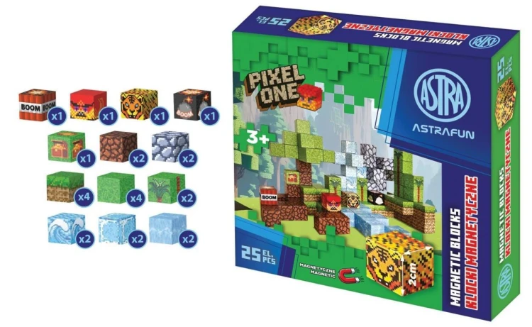 Klocki magnetyczne Pixel One Dżungla 25el ASTRA