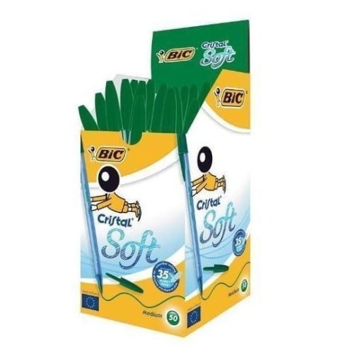 Długopis Cristal Soft zielony (50szt), BIC
