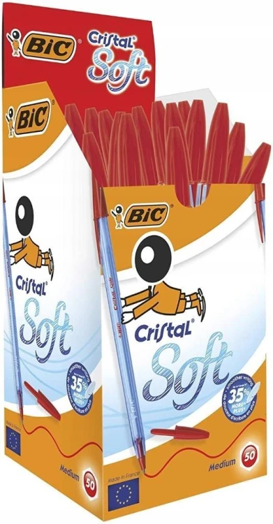 Długopis Cristal Soft czerwony (50szt), BIC