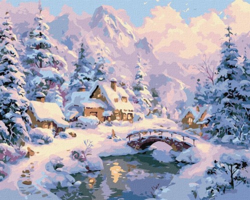 Malowanie po numerach - Zimowy spokój 40x50cm