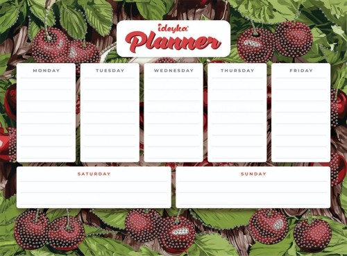 Planner magnetyczny z mozaiką diamentową Wiśnie