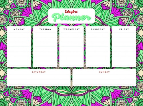 Planner magnetyczny z mozaiką diamentową Mandala