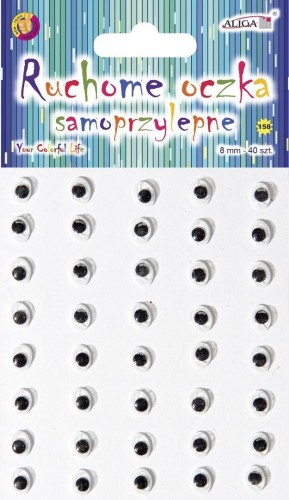 Ruchome oczka samoprzylepne 8mm 40szt, Aliga