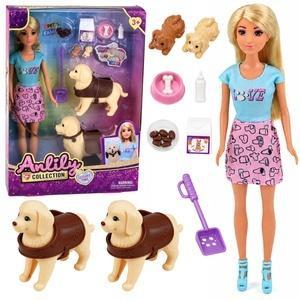 Lalka Anlily z Dużymi Psami + Akcesoria, Leantoys