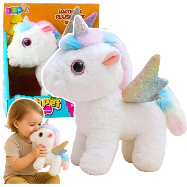 Jednorożec pluszowy interaktywny 21cm, Leantoys