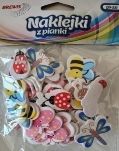 Naklejki z pianki owady 50szt, Brewis