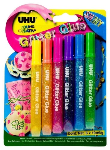 Klej brokatowy Creative Glitter 6 kolorów UHU, UHU