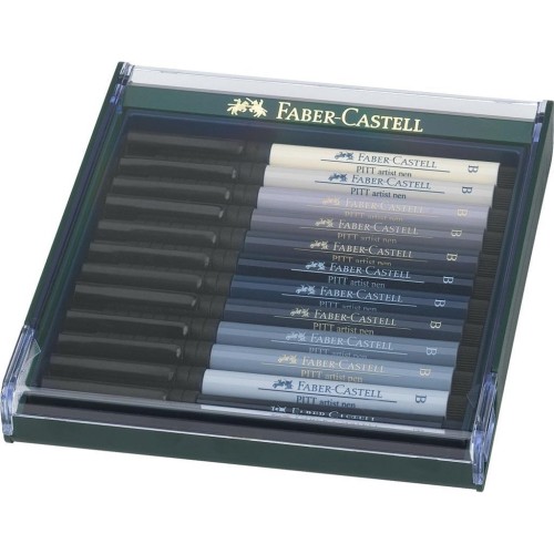 Pisaki Pitt Artist Pen grey 12szt FABER CASTELL