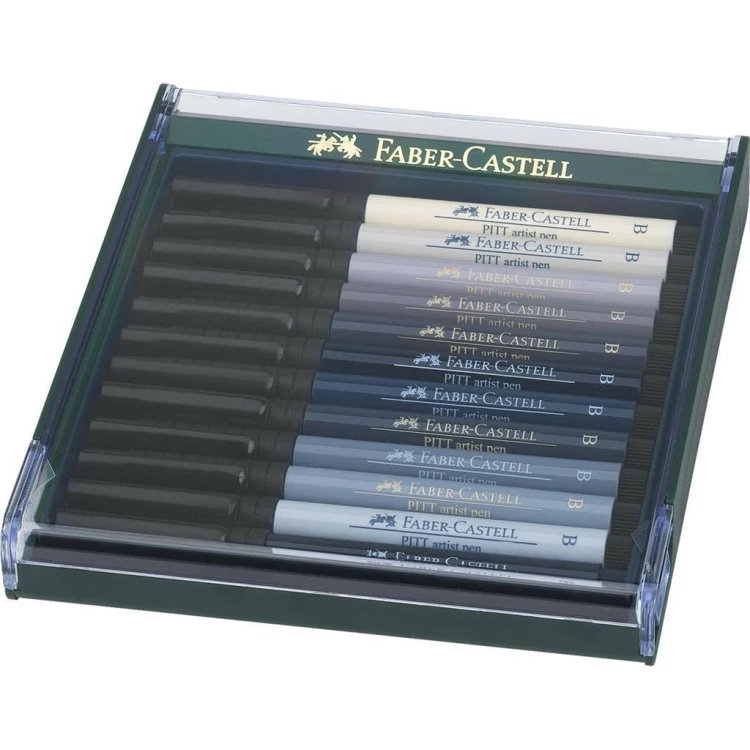 Pisaki Pitt Artist Pen grey 12szt FABER CASTELL