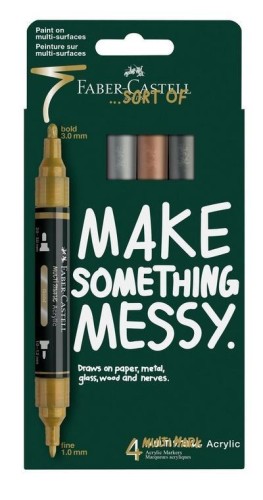 Markery akrylowe metaliczne 4kol. FABER CASTELL