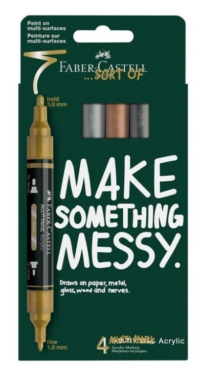 Markery akrylowe metaliczne 4kol. FABER CASTELL
