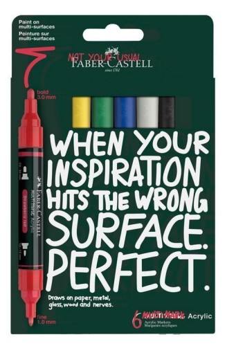 Markery akrylowe Multimark 6kol. FABER CASTELL