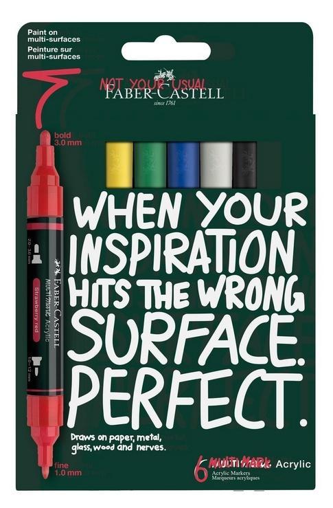 Markery akrylowe Multimark 6kol. FABER CASTELL