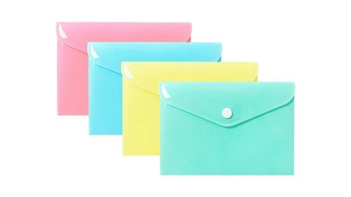 Teczka koperta A6 PP pastel (10szt), Biurfol