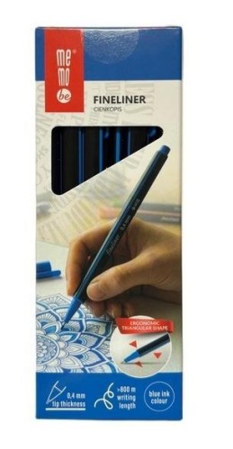 Cienkopis 0,4mm niebieski (12szt) MemoBe, MemoBe