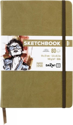 Szkicownik 14x21cm 140g khaki, Darwi