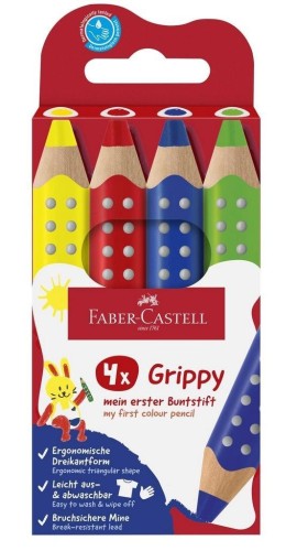Kredki Grippy 4kol FABER CASTELL, Faber Castell