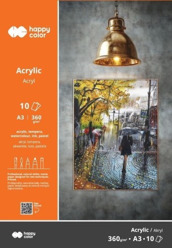 Blok do akrylu A3/10K 360g HAPPY COLOR