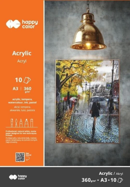 Blok do akrylu A3/10K 360g HAPPY COLOR