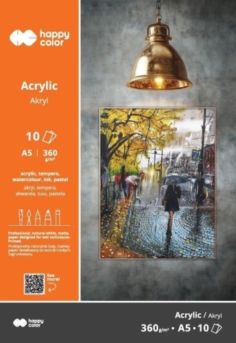 Blok do akrylu A5/10K 360g HAPPY COLOR