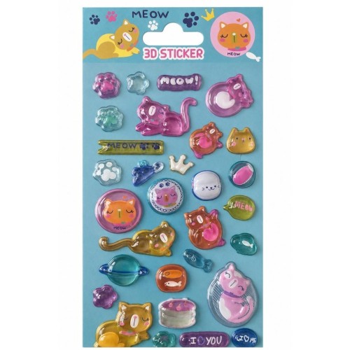 Naklejki Puffy Cats 3D, STnux