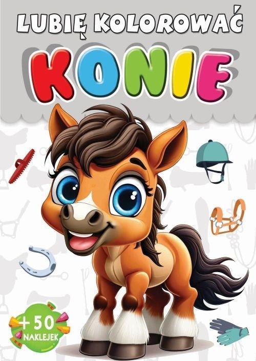 Konie. Lubię kolorować, praca zbiorowa