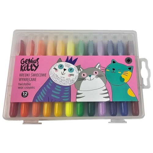 Kredki świecowe wykręcane Genius Kitty 12kol
