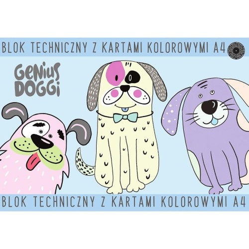 Blok techniczny A4/15K kolor Genius Doggi (10szt)