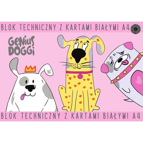 Blok techniczny A4/15K biały Genius Doggi (10szt)